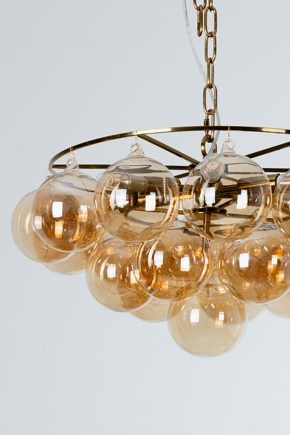 Amber Bubble Glass Chandelier