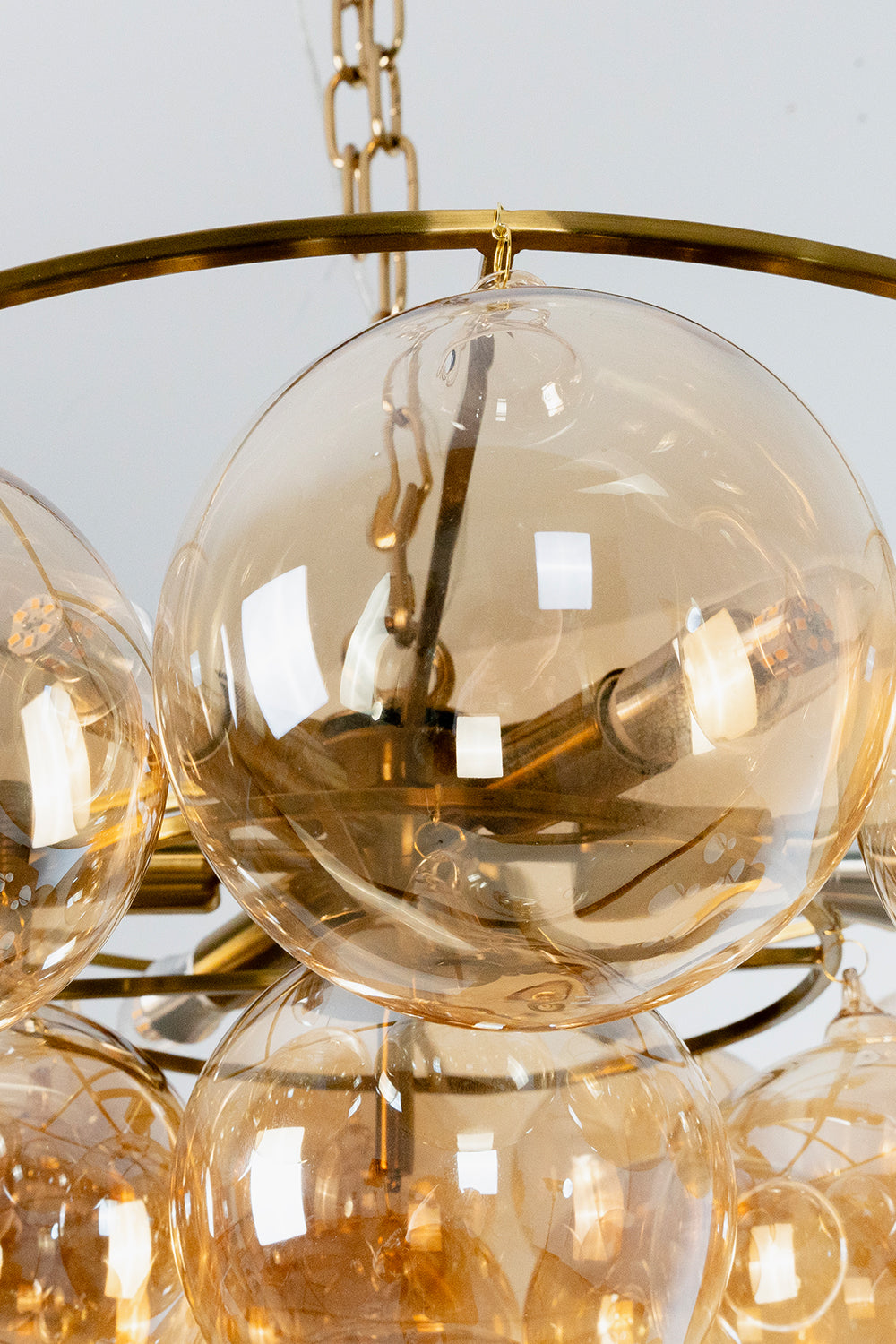 Amber Bubble Glass Chandelier