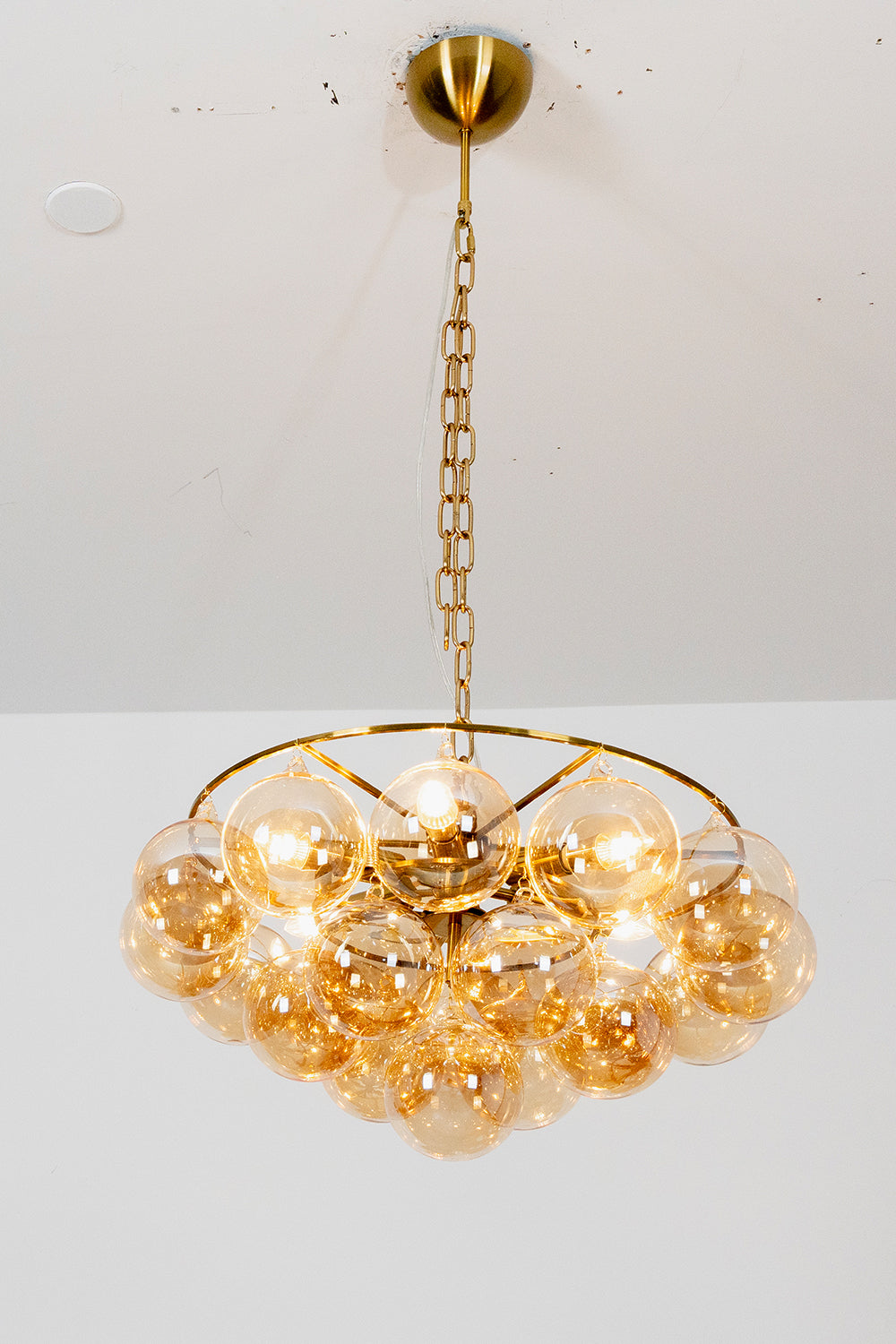 Amber Bubble Glass Chandelier