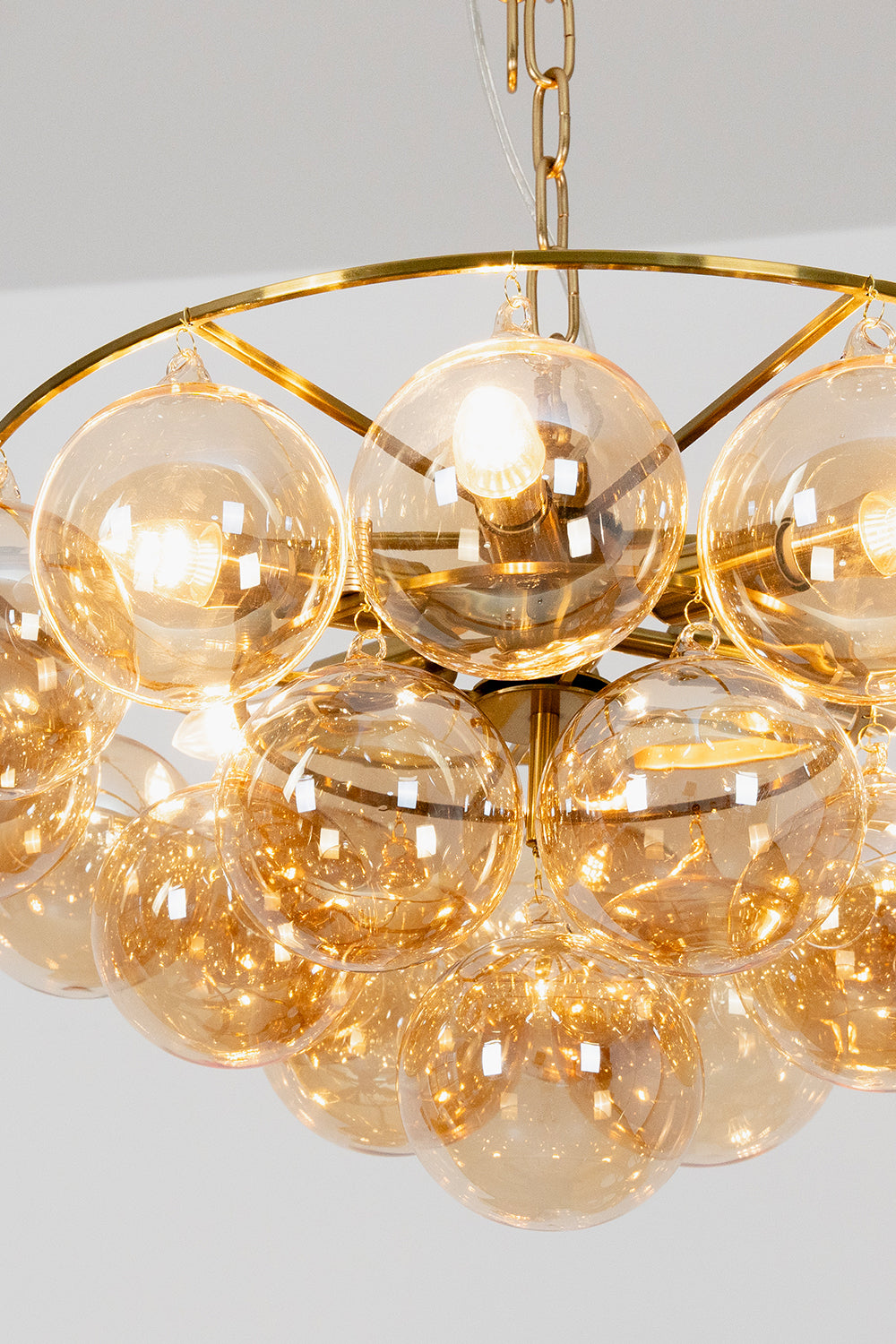 Amber Bubble Glass Chandelier
