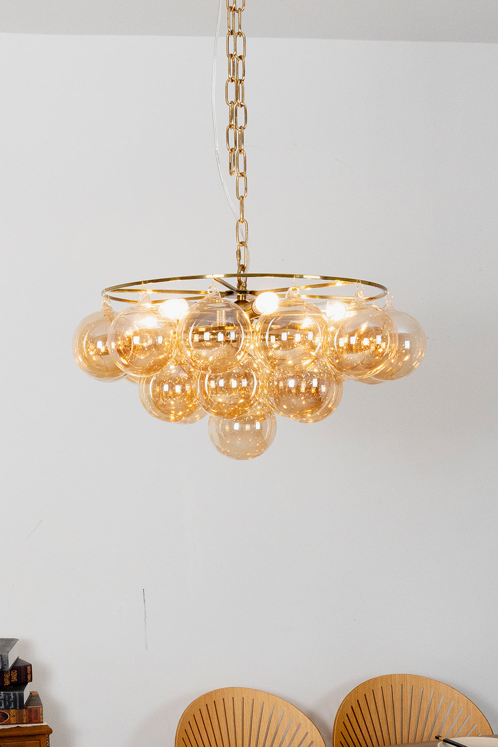 Amber Bubble Glass Chandelier