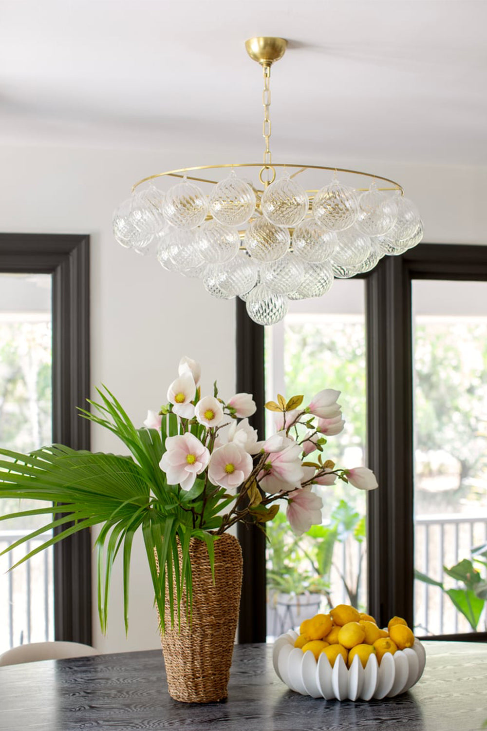 Amber Bubble Glass Chandelier