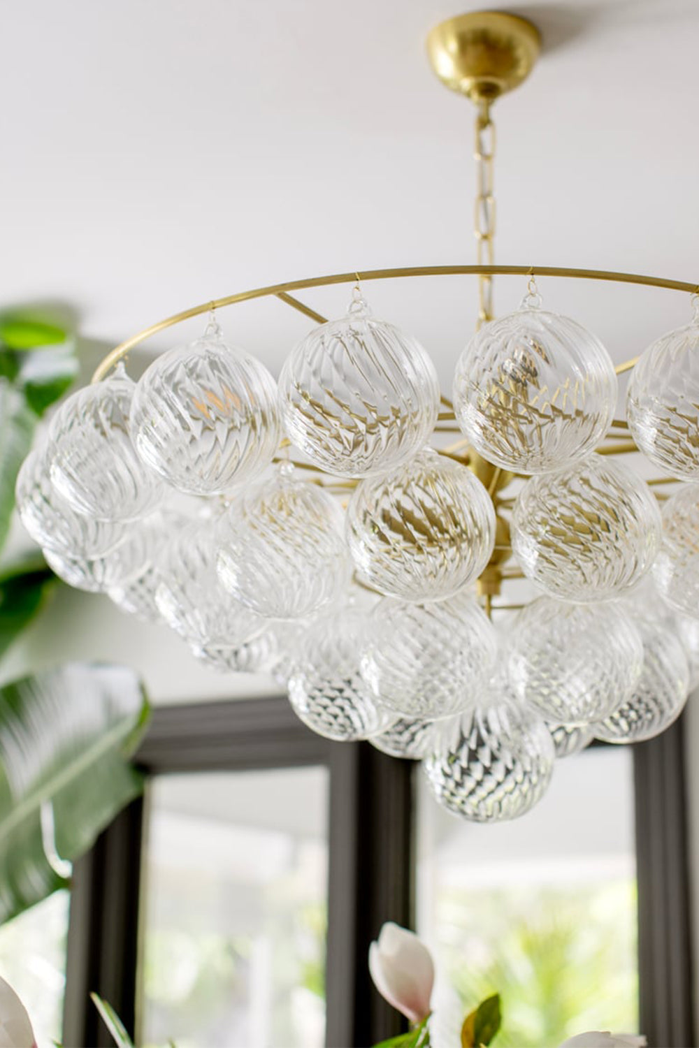 Amber Bubble Glass Chandelier