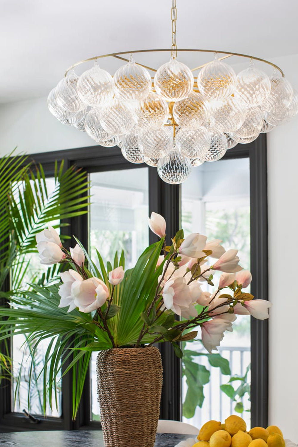 Amber Bubble Glass Chandelier