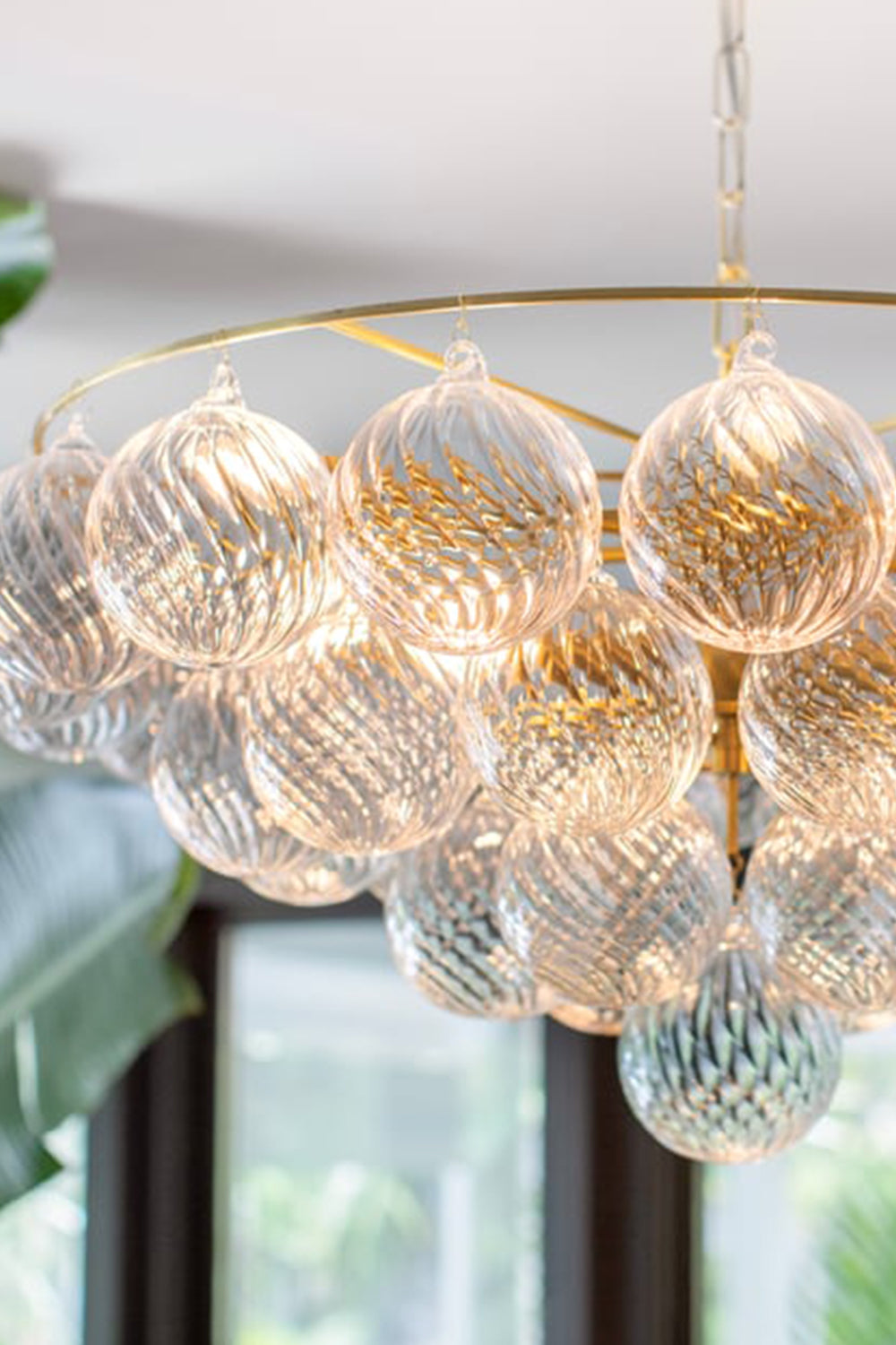 Amber Bubble Glass Chandelier