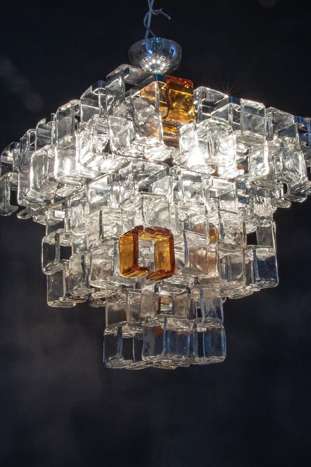 Amber & Clear Murano Chandelier