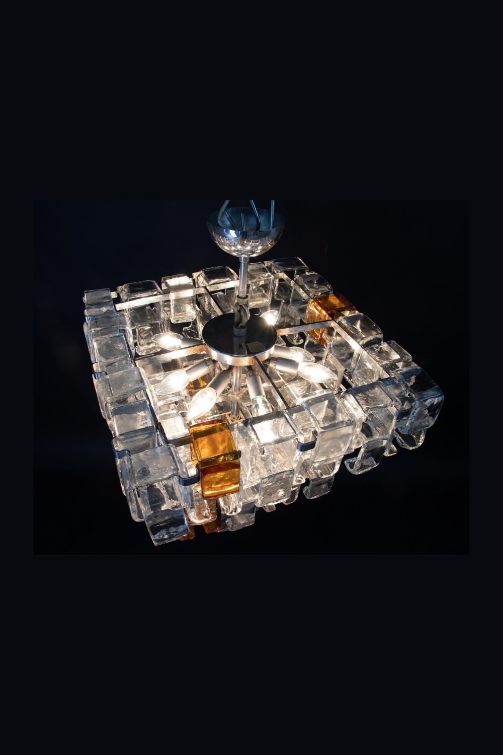 Amber & Clear Murano Chandelier