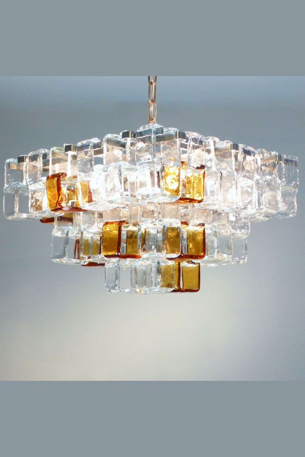 Amber & Clear Murano Chandelier