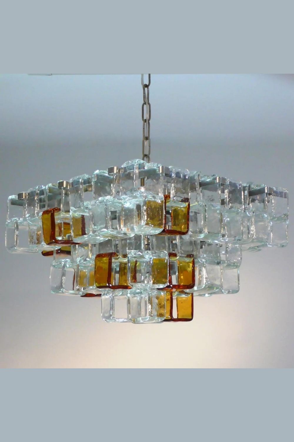 Amber & Clear Murano Chandelier