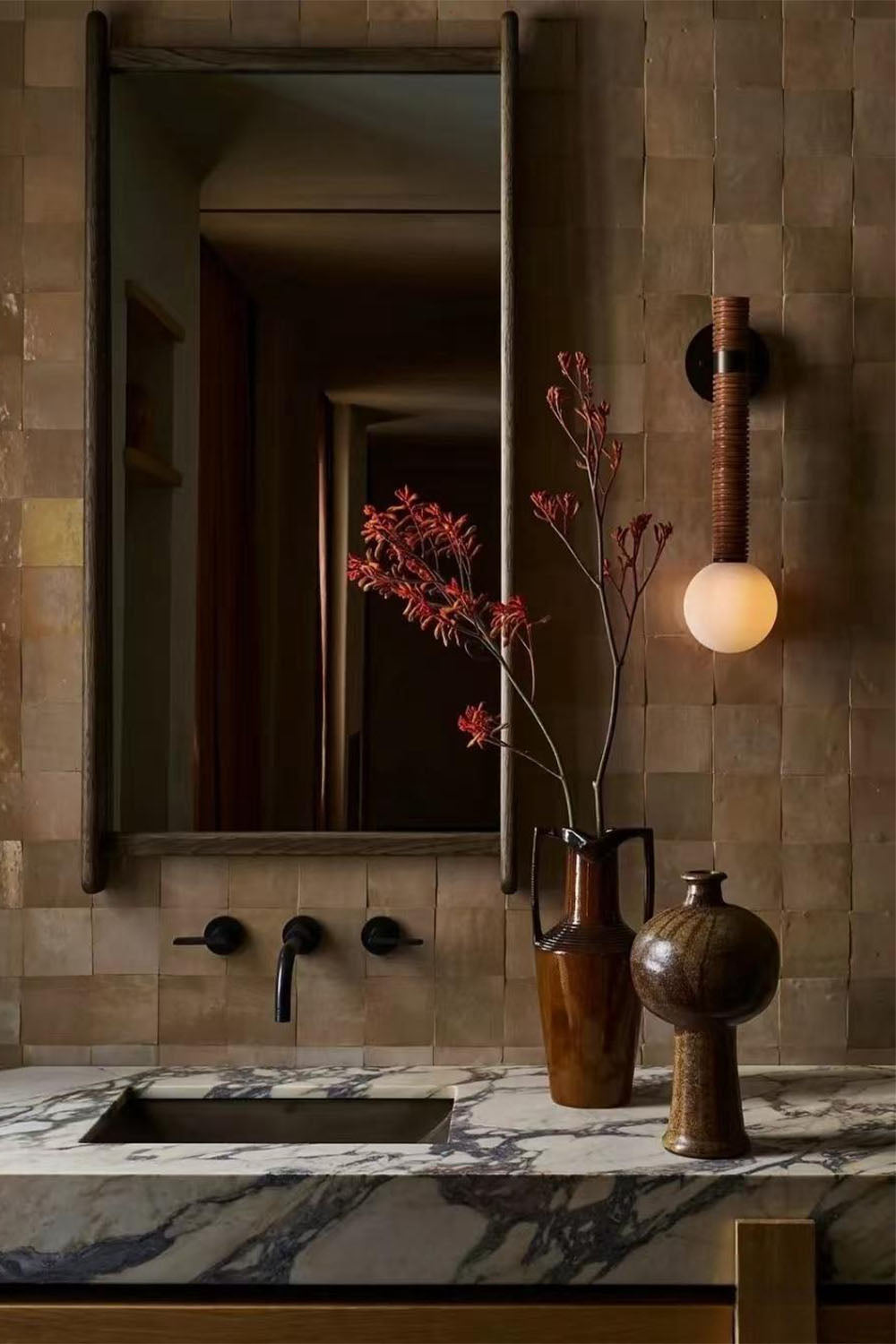 American Leather Wall Lamp