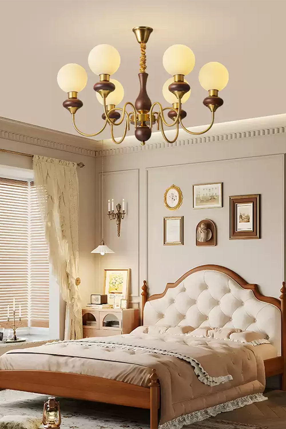 American Retro Glass Ball Chandelier