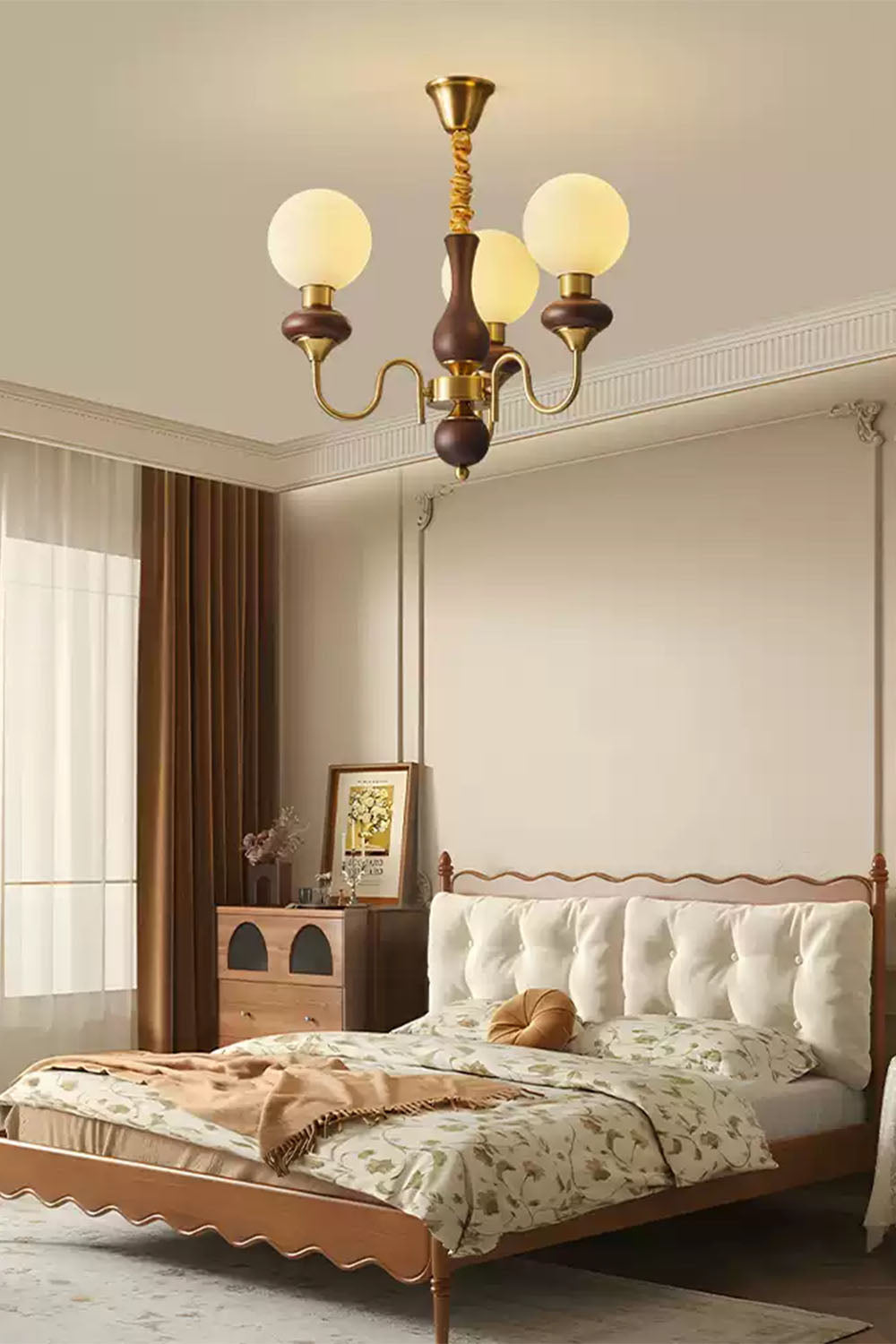 American Retro Glass Ball Chandelier