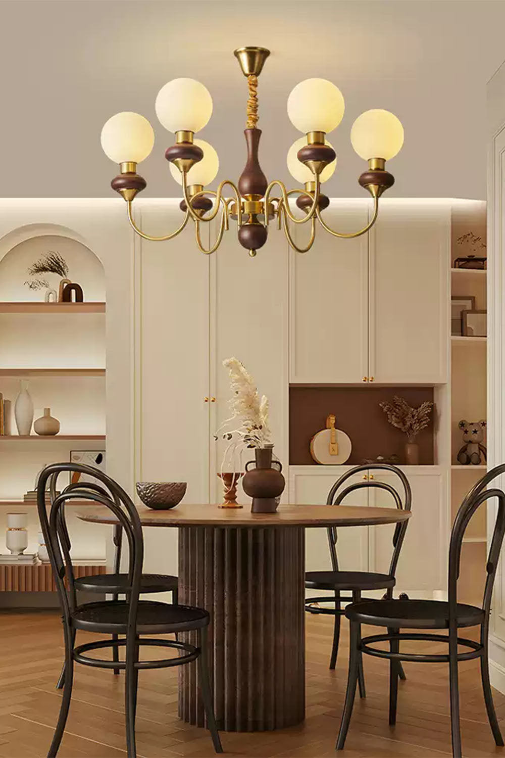 American Retro Glass Ball Chandelier