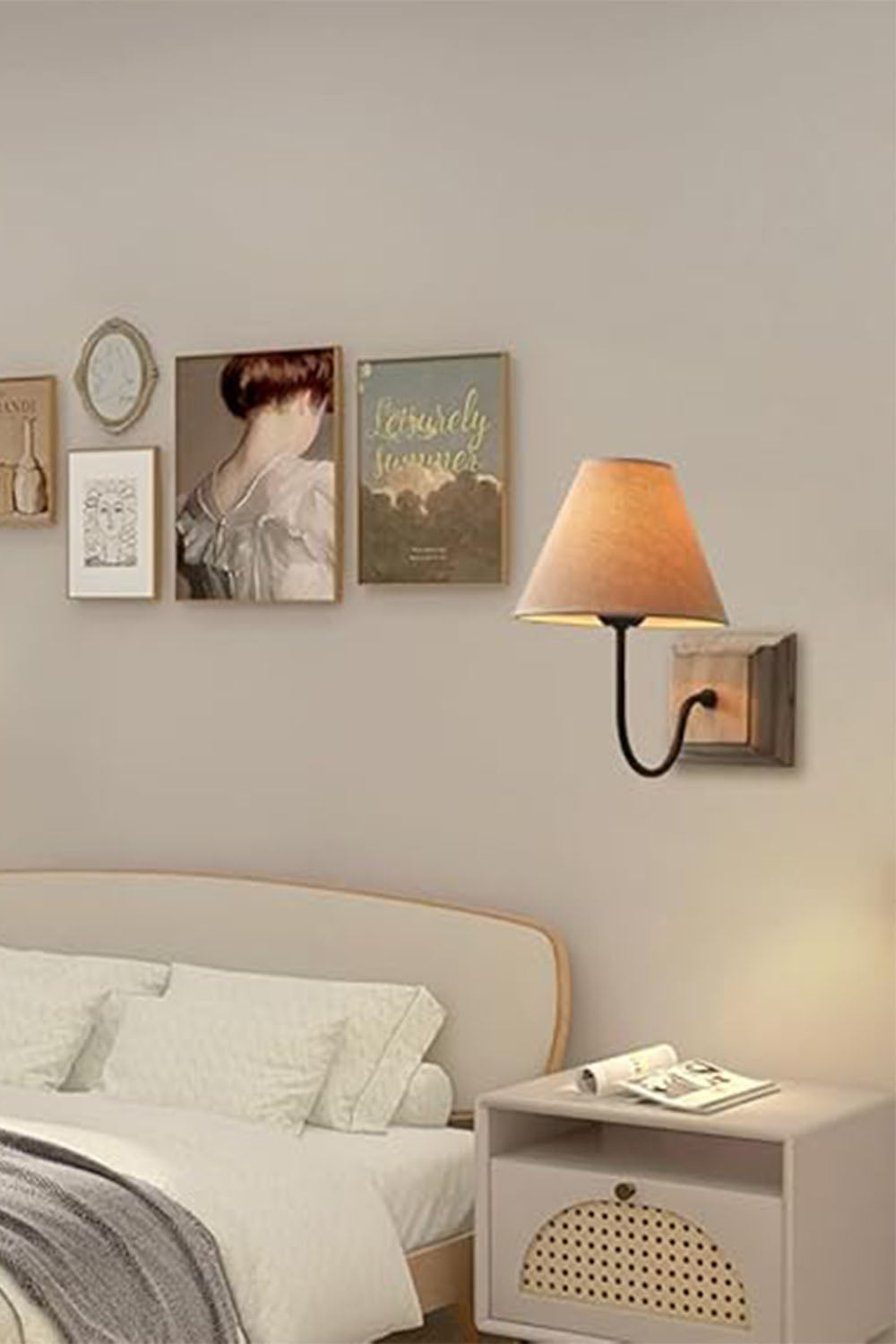 American Simple Solid Wood Wall Lamp