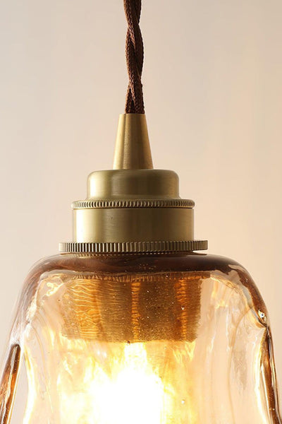 Antique Brown Glass Pendant Light