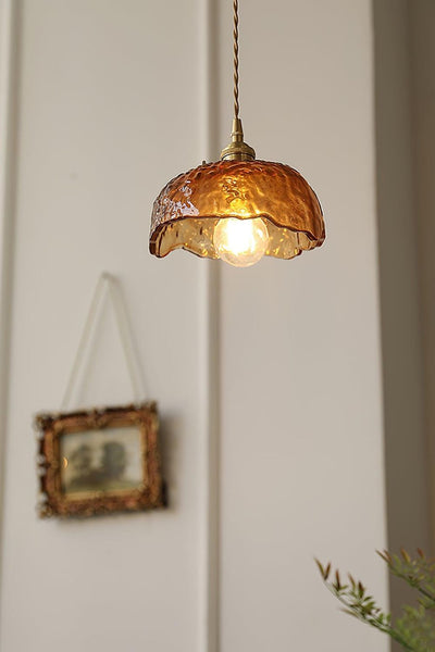 Antique Brown Glass Pendant Light