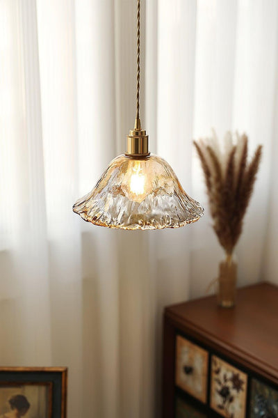 Antique Brown Glass Pendant Light