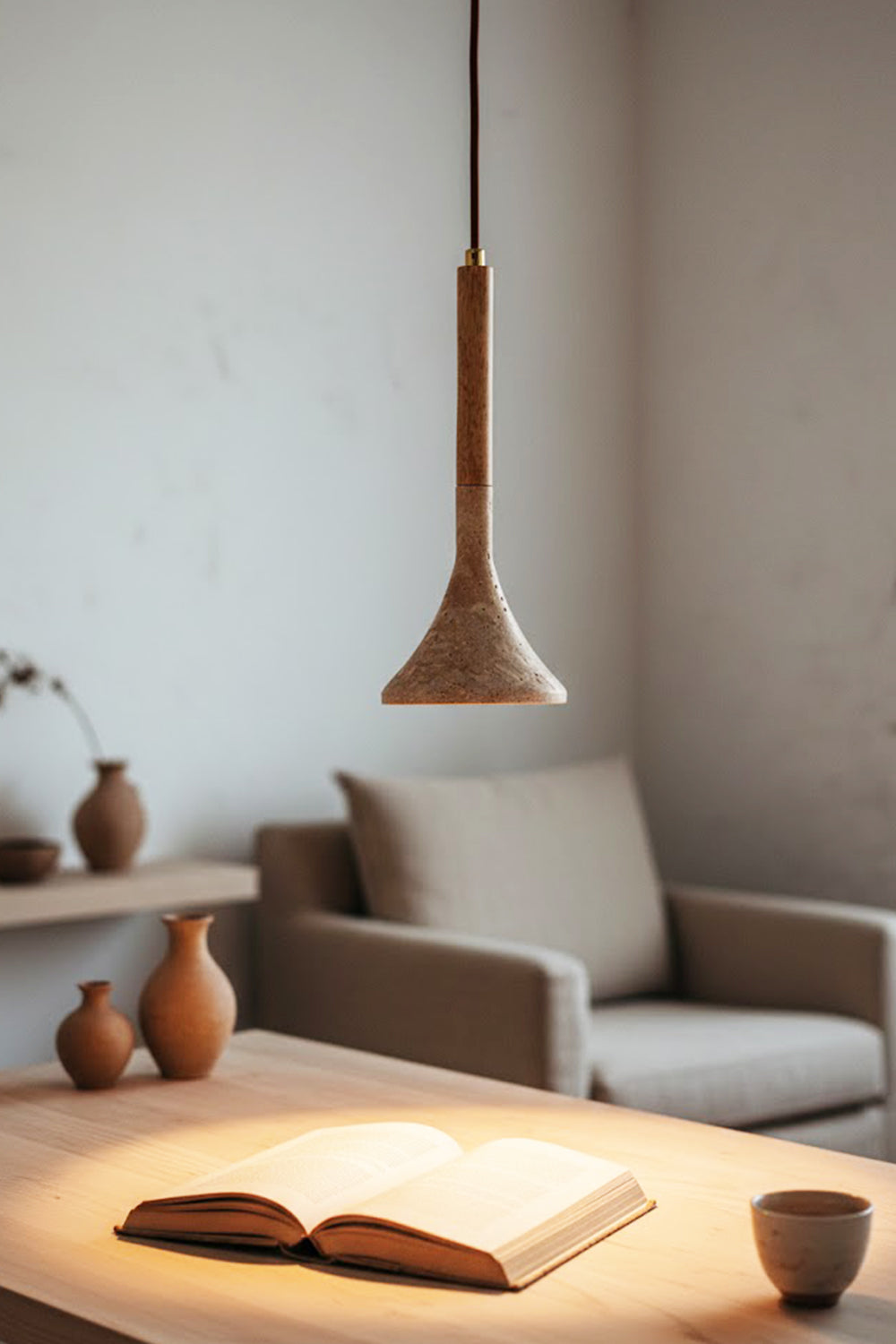 Aplomb Travertine Pendant Lamp