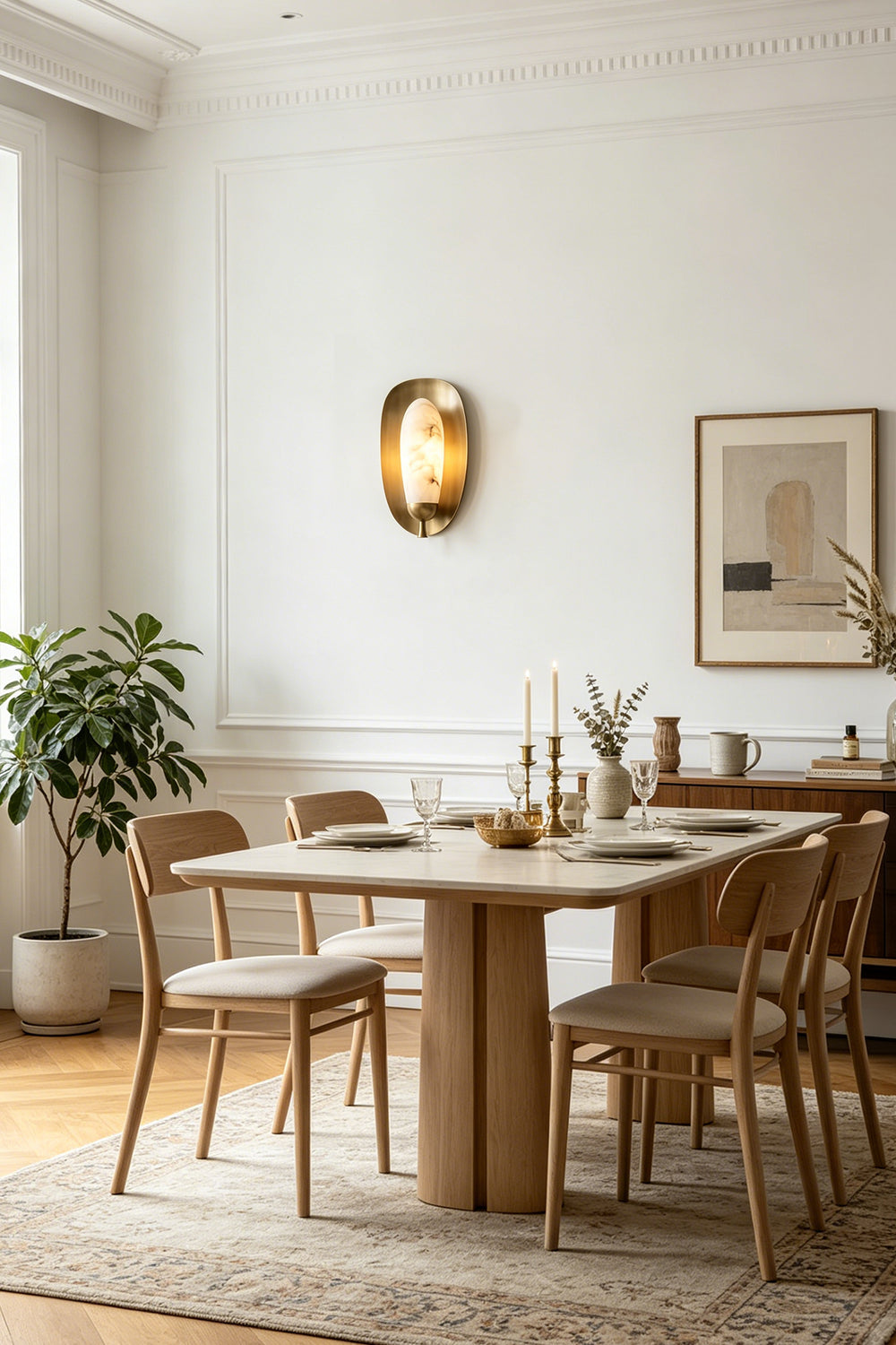 Arc Shield Alabaster Wall lamp for Restaurant | Samu  Lamp