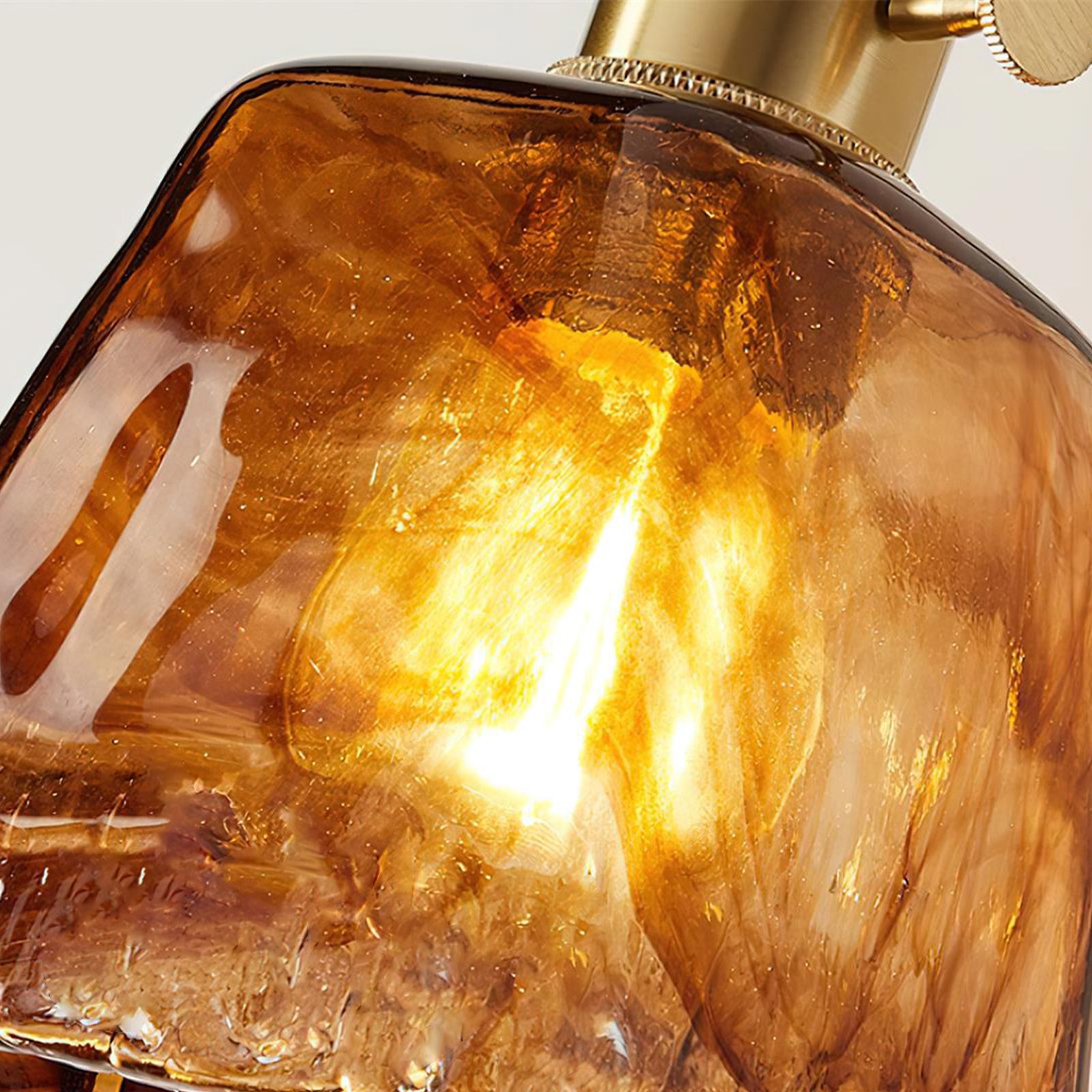 Crumpled Amber Glass Canopy