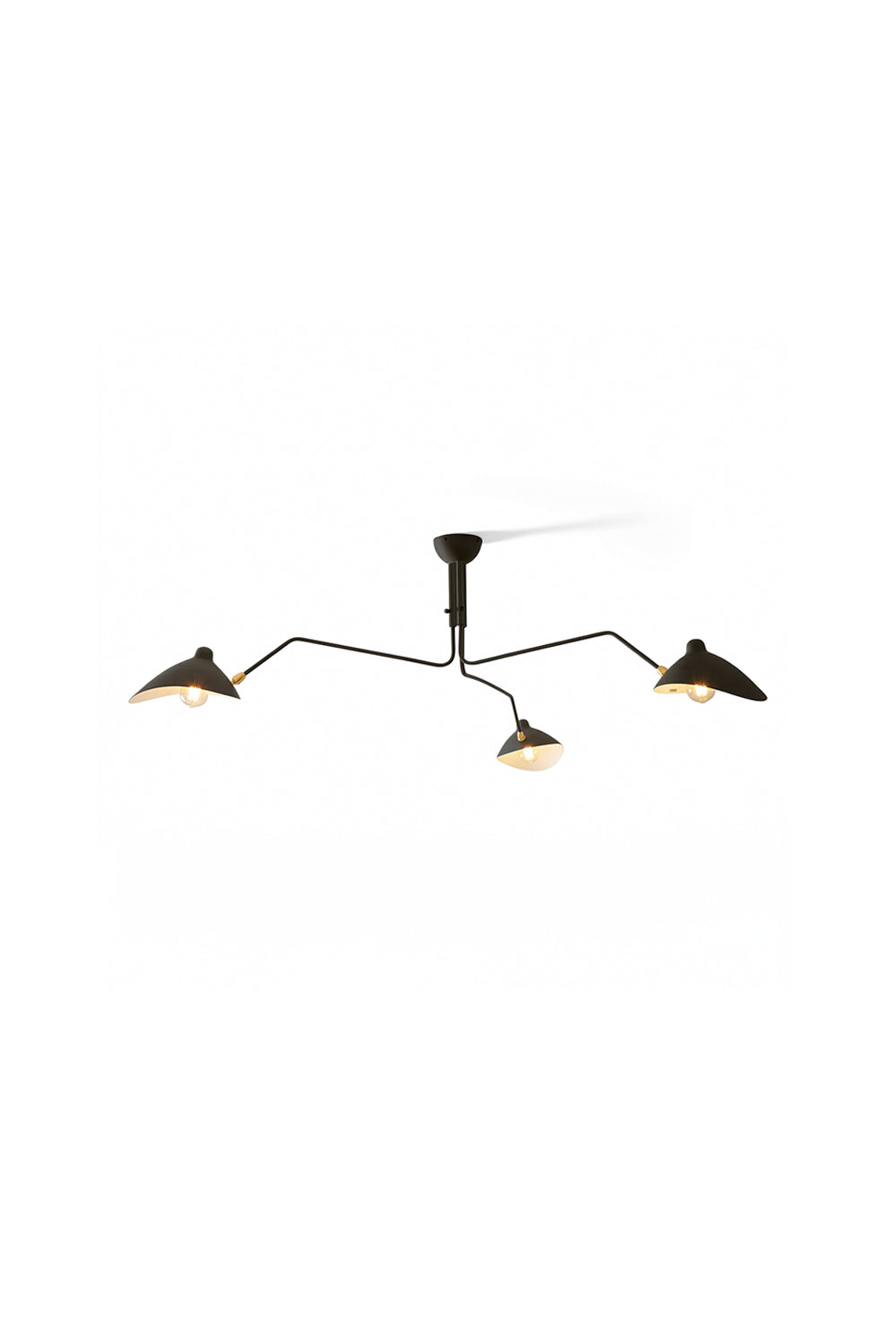 3-arm white articulated spider ceiling light | Metal | Isolated product shot on white background | Samu Lamp