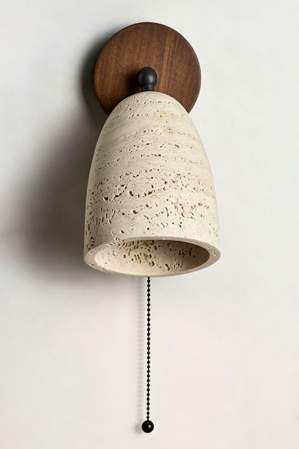 Artisan Travertine and Timber Wall Lamp |Travertine detail | Samu  Lamp