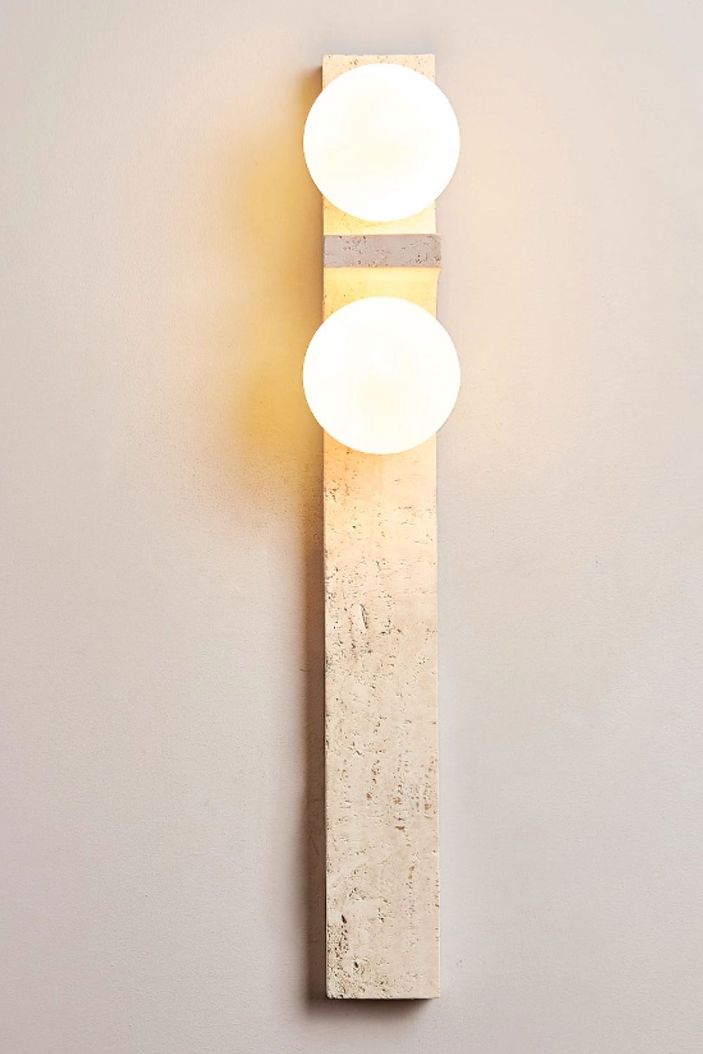 Asymmetrical Travertine Wall Sconce