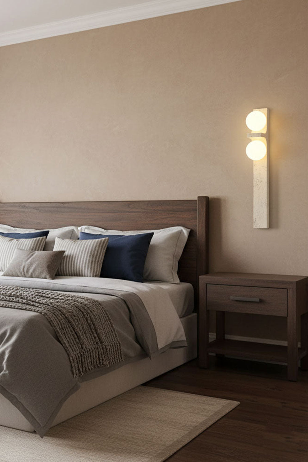 Asymmetrical Travertine Wall Sconce