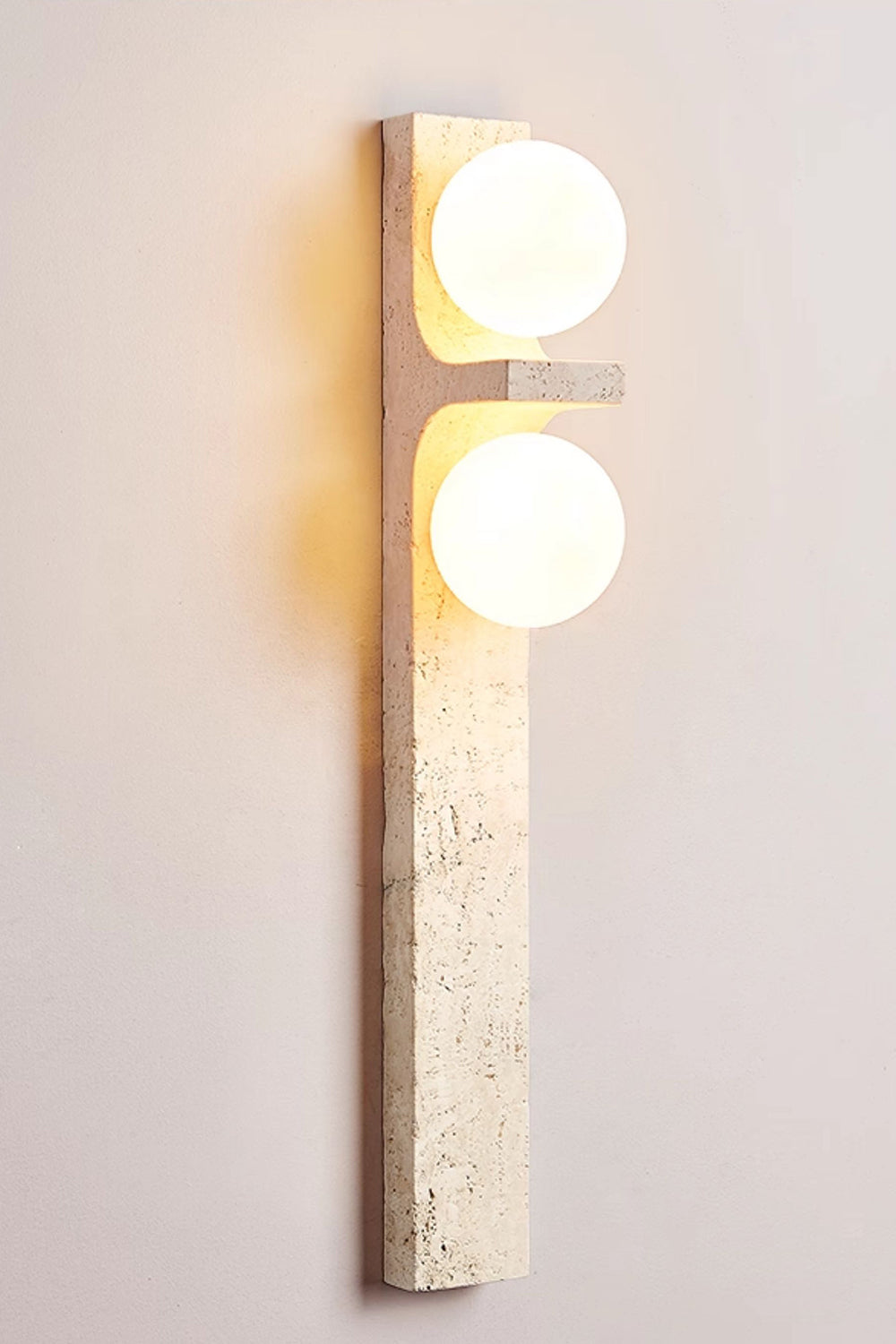 Asymmetrical Travertine Wall Sconce