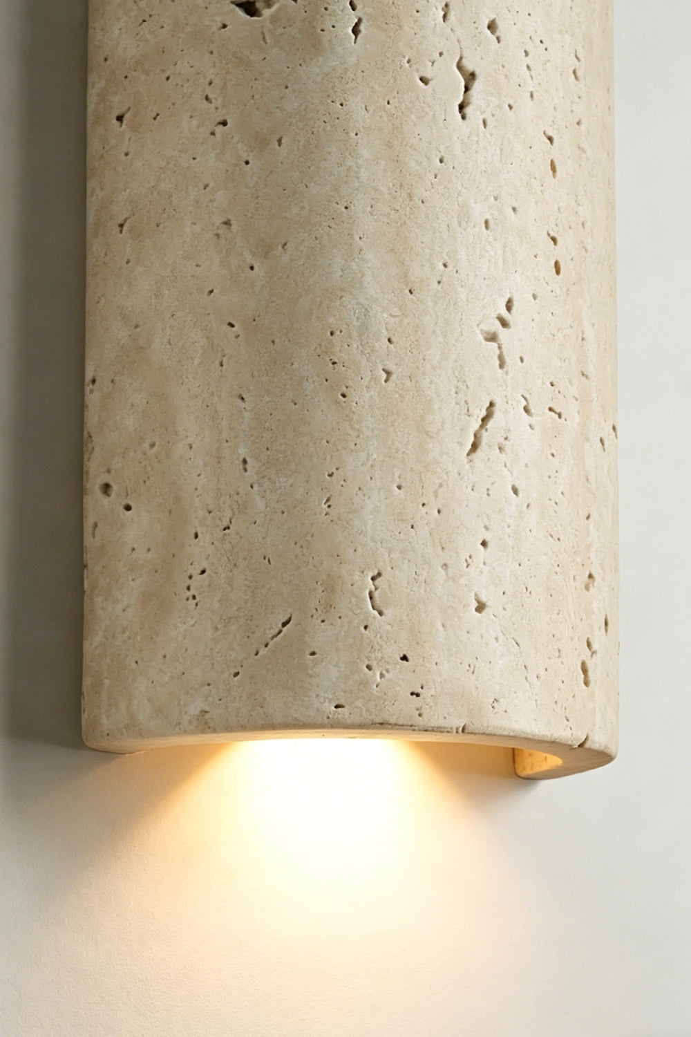 Aura Travertine Wall Sconce | detail | Samu  Lamp
