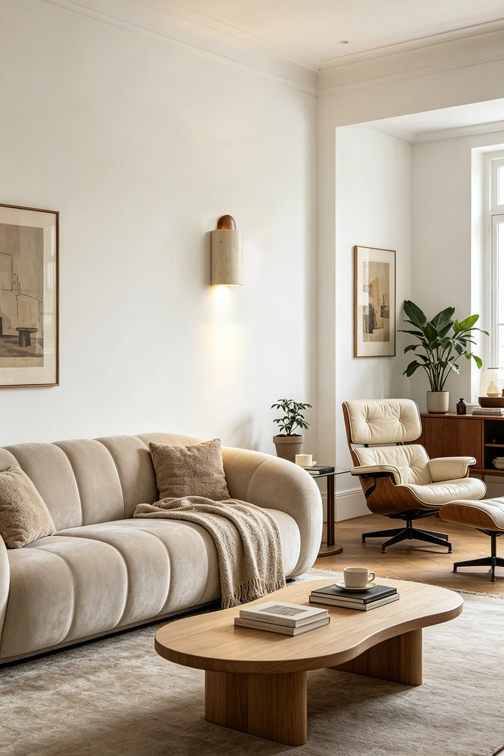 Aura Travertine Wall Sconce for Living room | Samu  Lamp
