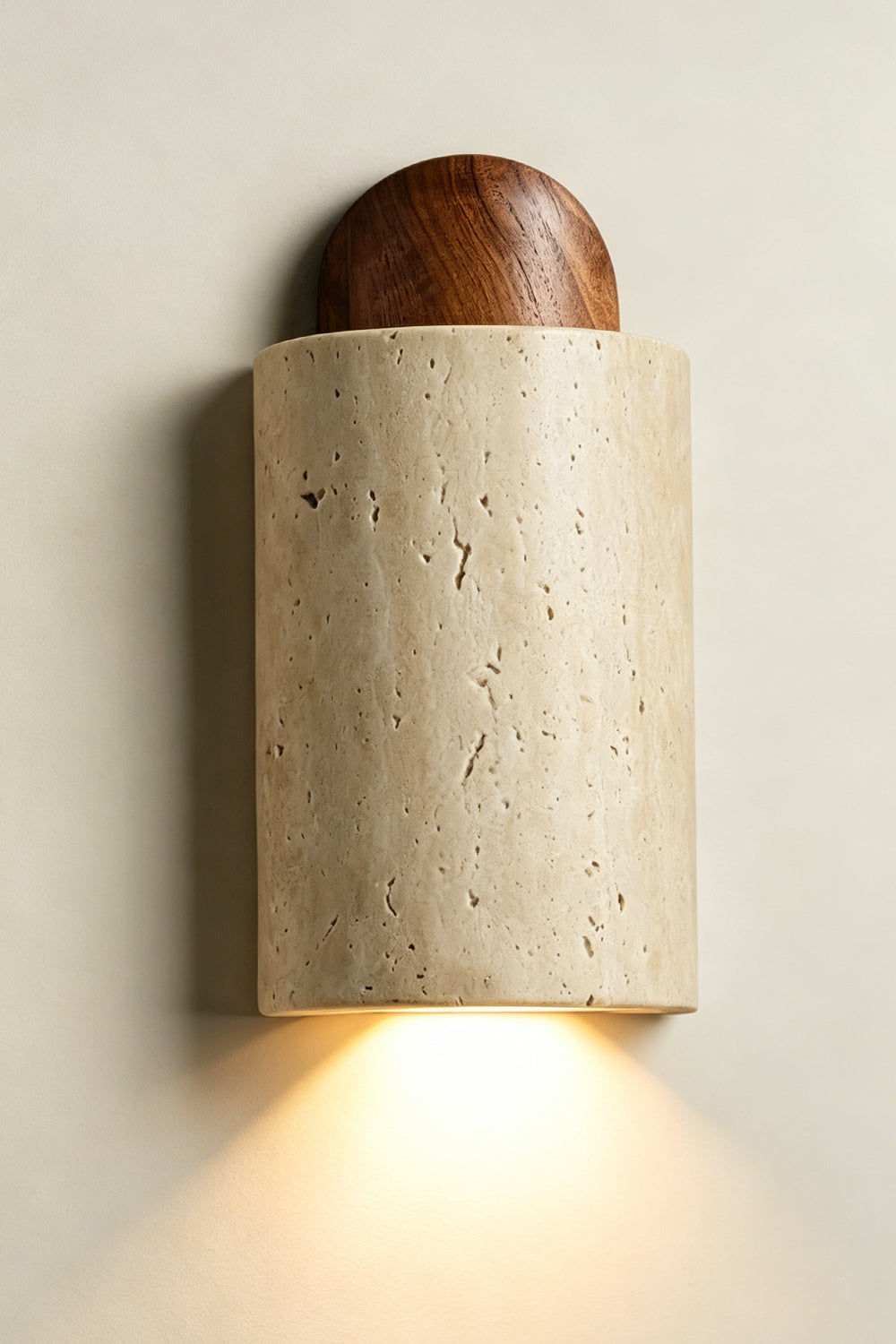 Aura Travertine Wall Sconce | detail | Samu  Lamp
