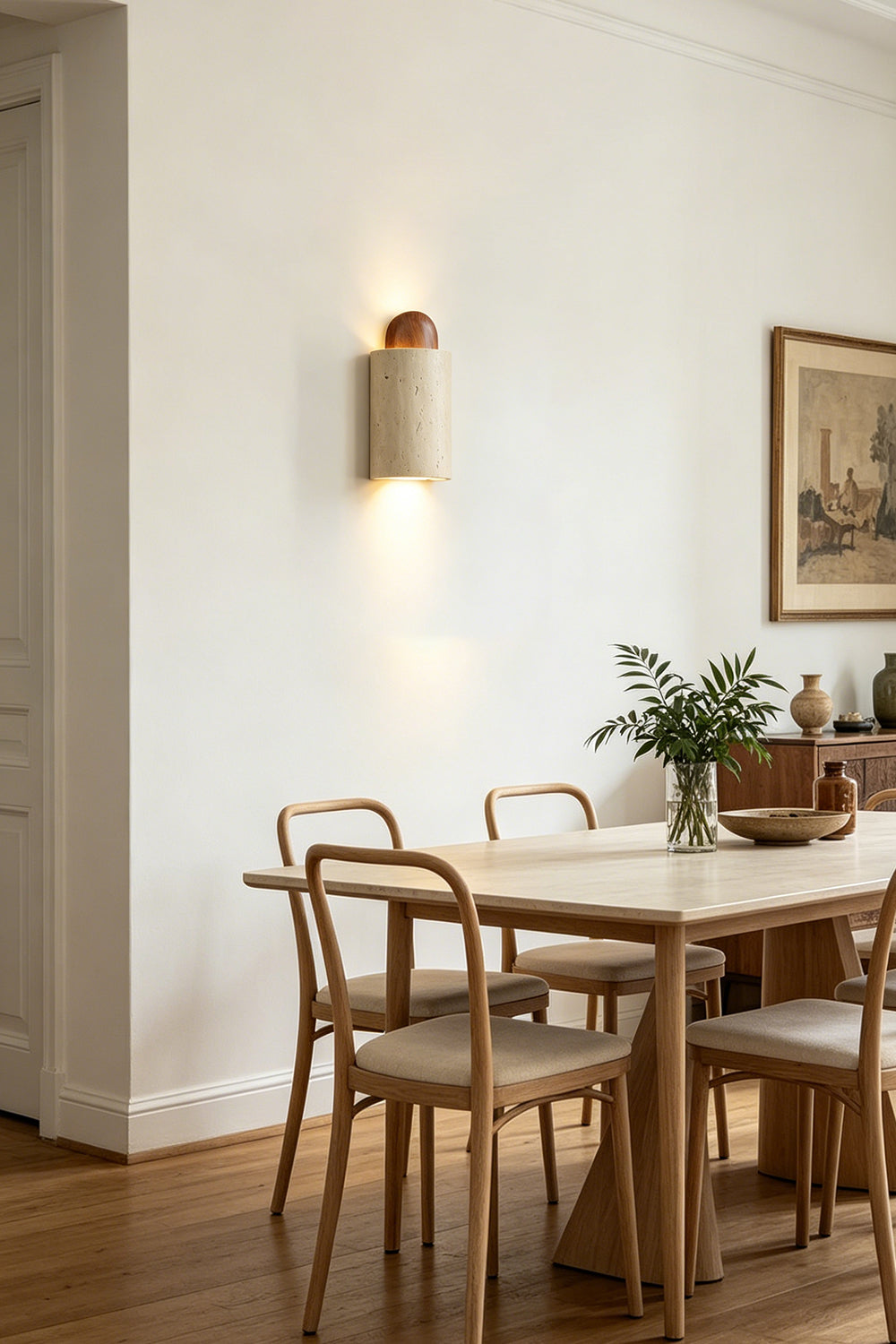 Aura Travertine Wall Sconce for  Dining Room | Samu  Lamp
