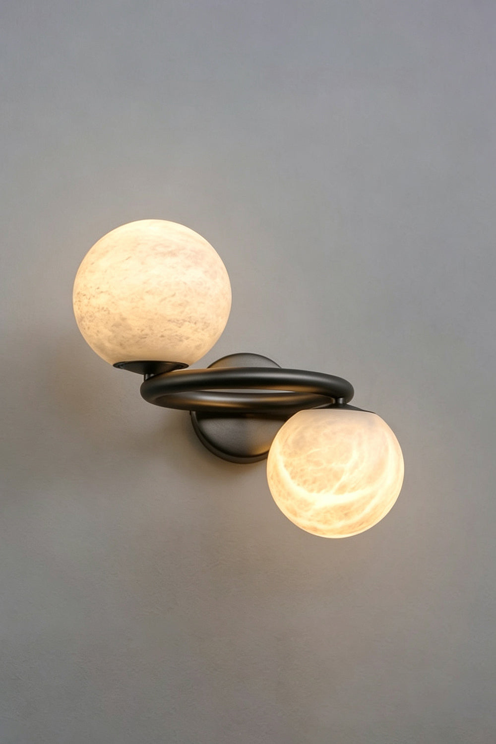 Aura Two-Globe Alabaster Wall Sconce