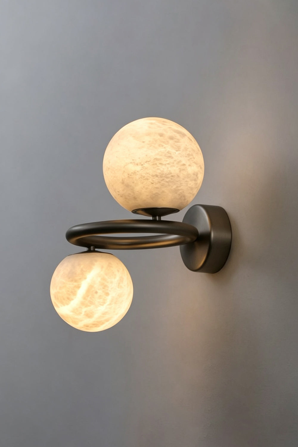 Aura Two-Globe Alabaster Wall Sconce