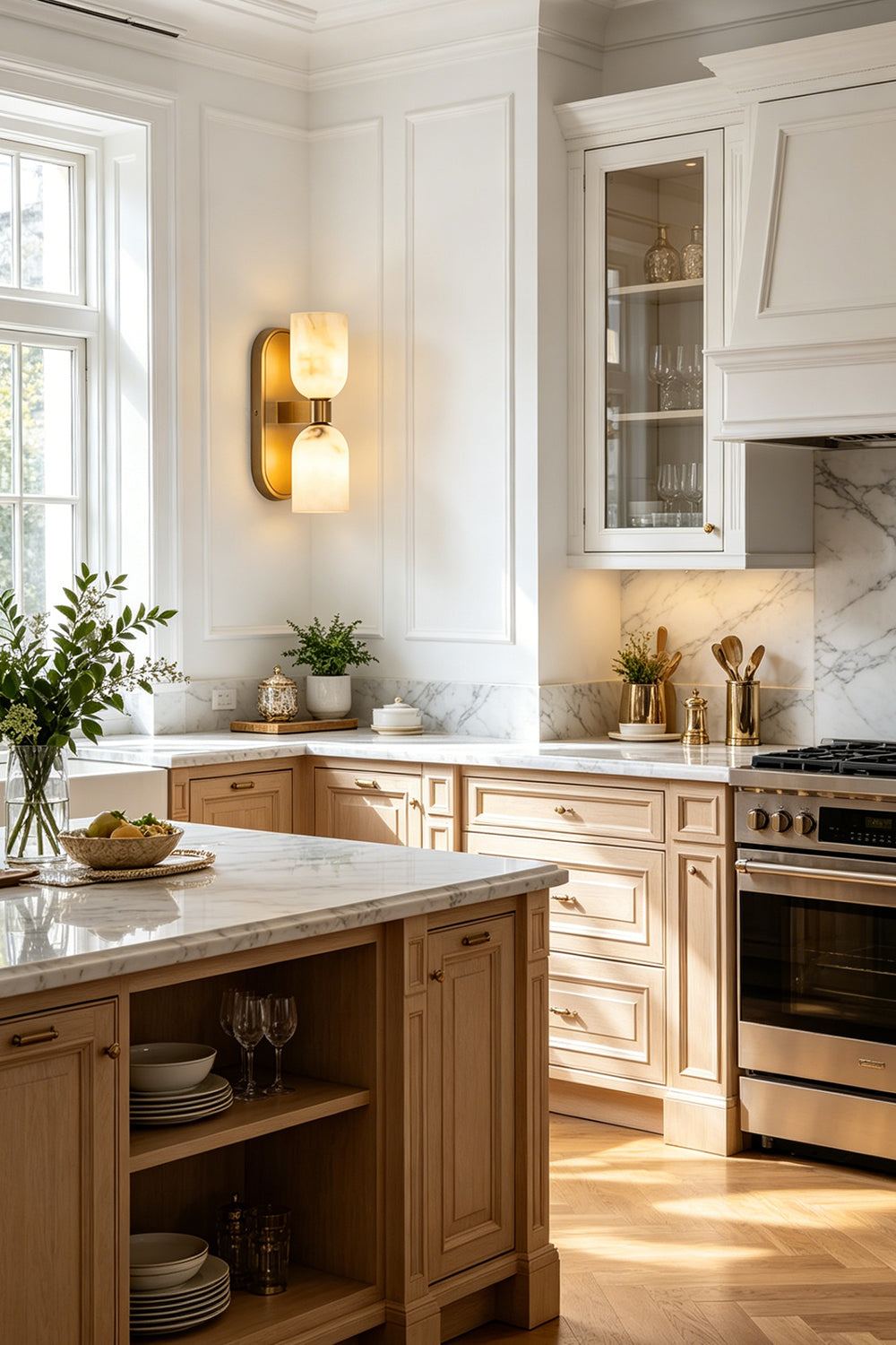 Aurelian Alabaster Wall Light for Kitchen | Samu Lamp