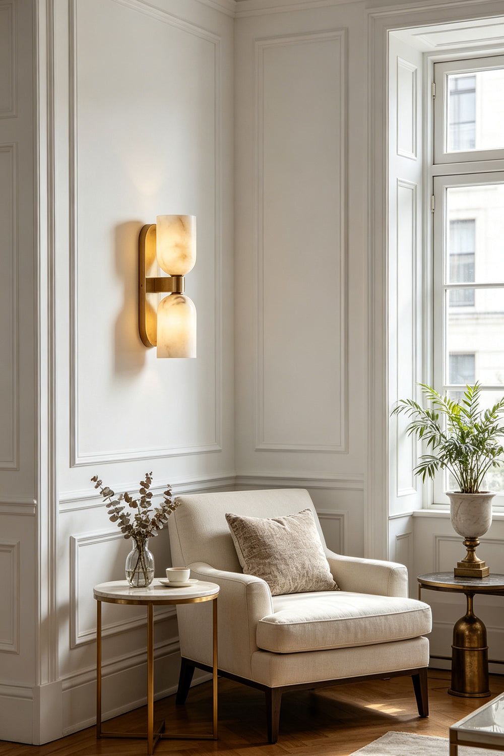 Aurelian Alabaster Wall Light for Living room | Samu Lamp
