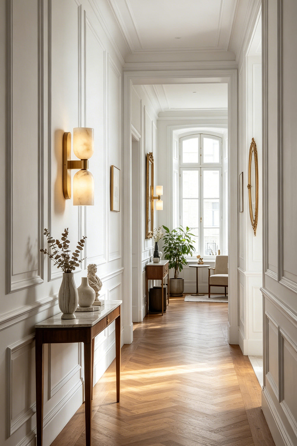 Aurelian Alabaster Wall Light for Hallway | Samu Lamp