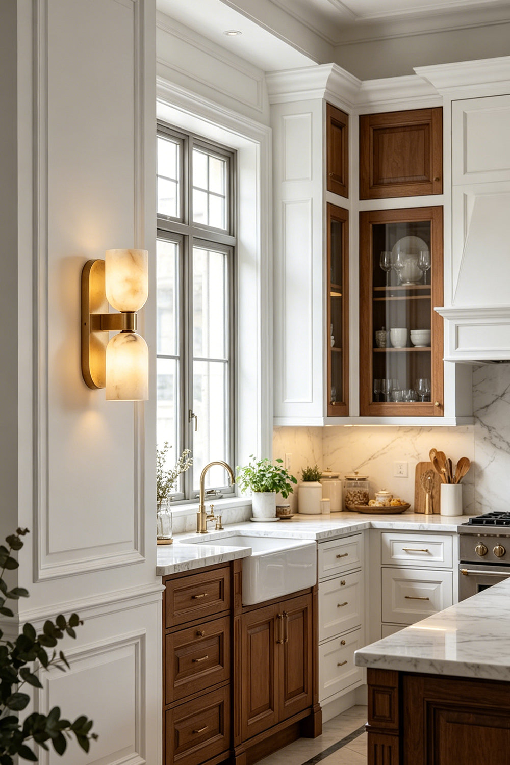 Aurelian Alabaster Wall Light for Kitchen | Samu Lamp