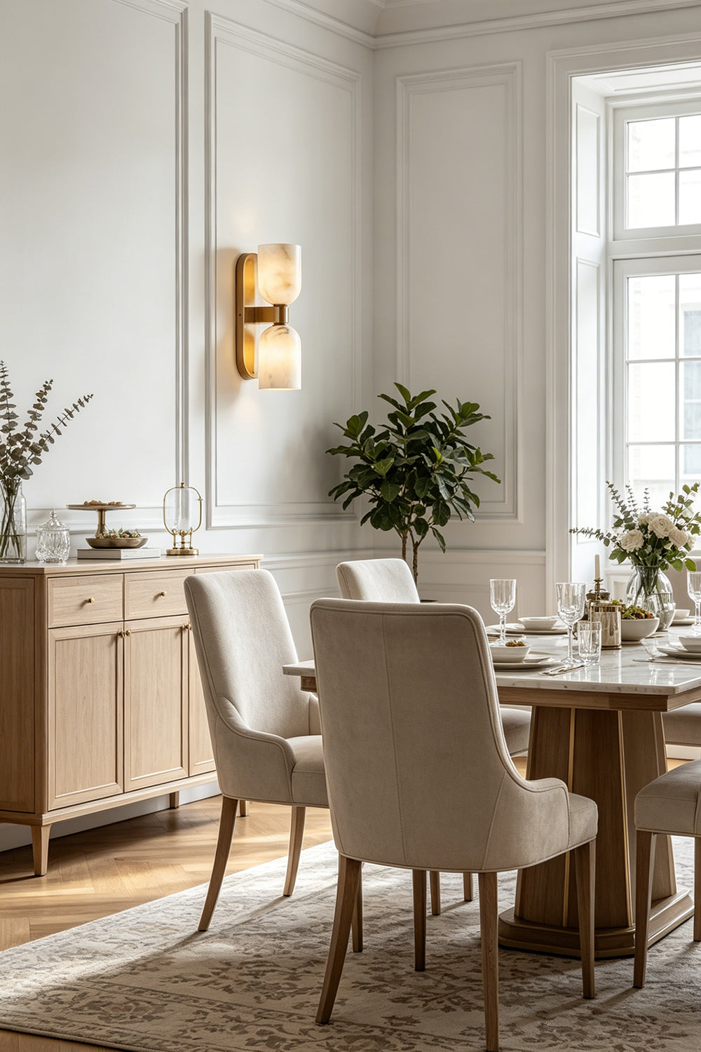 Aurelian Alabaster Wall Light for Dining Room | Samu Lamp