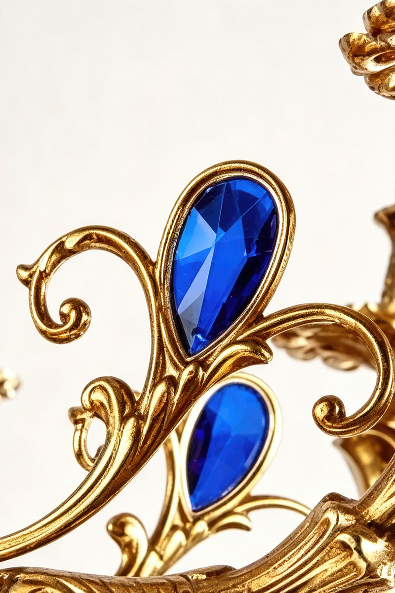 Cobalt Blue Against Warm Brass