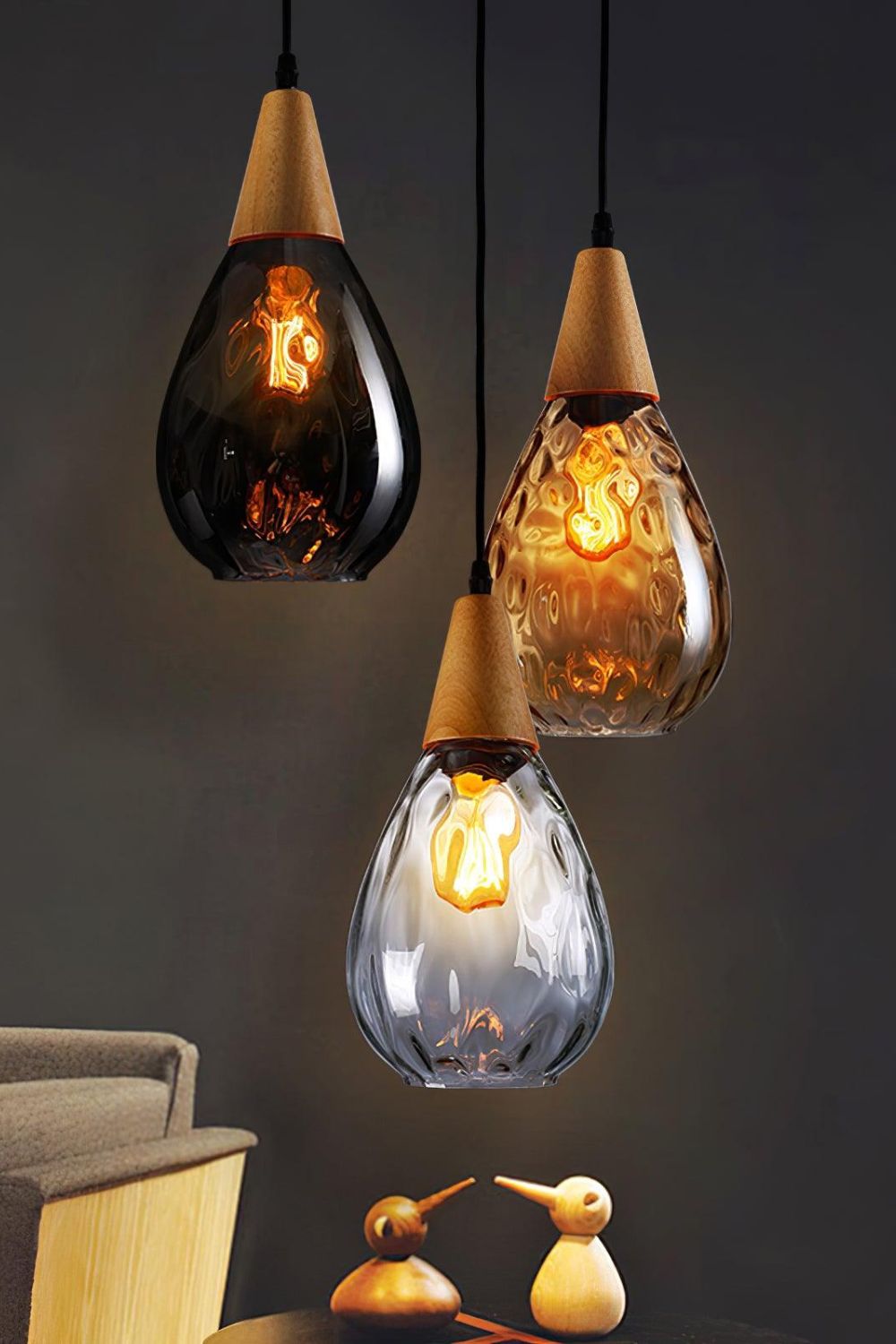 Besnier Rippled Glass Pendant Light