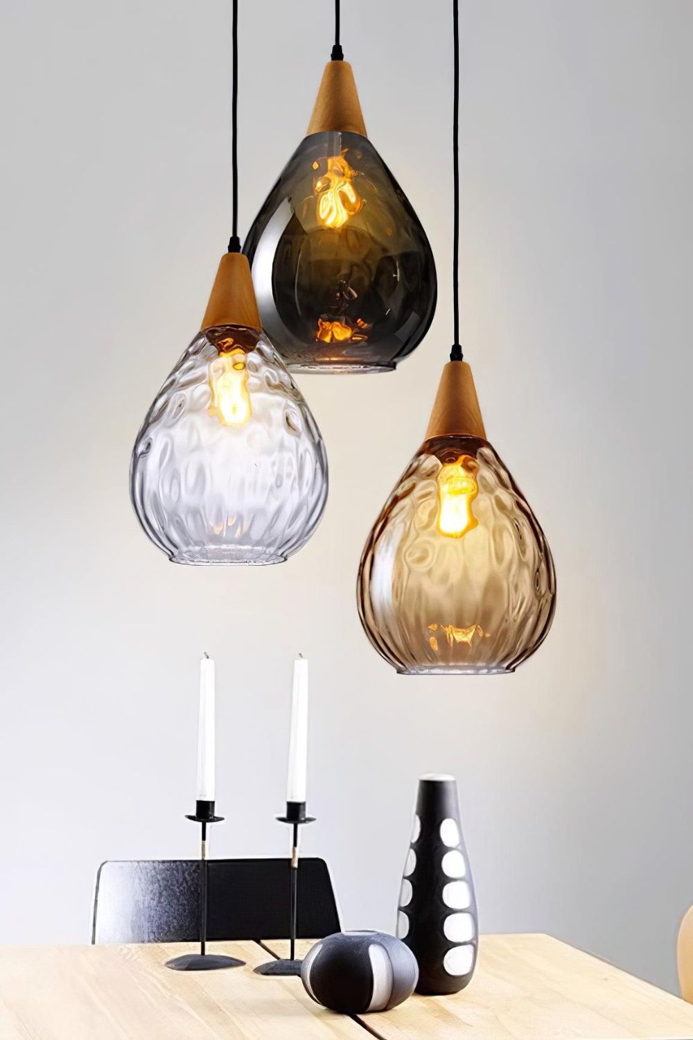 Besnier Rippled Glass Pendant Light