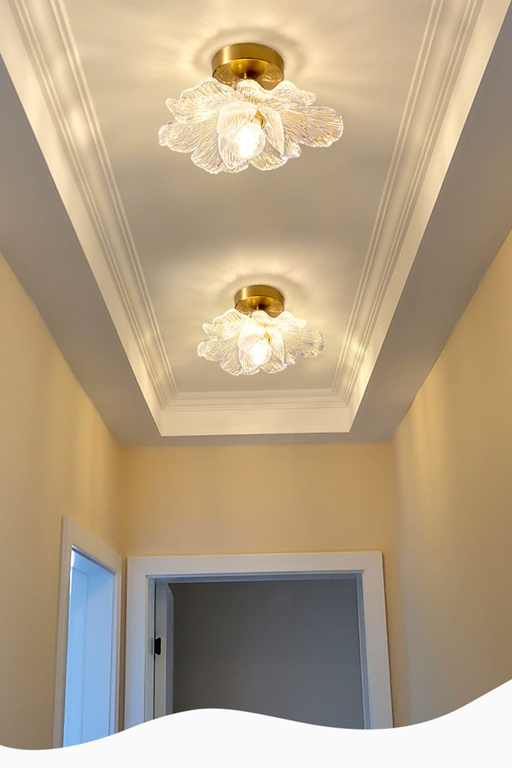 Blooming Glass Flower Ceiling Lamp