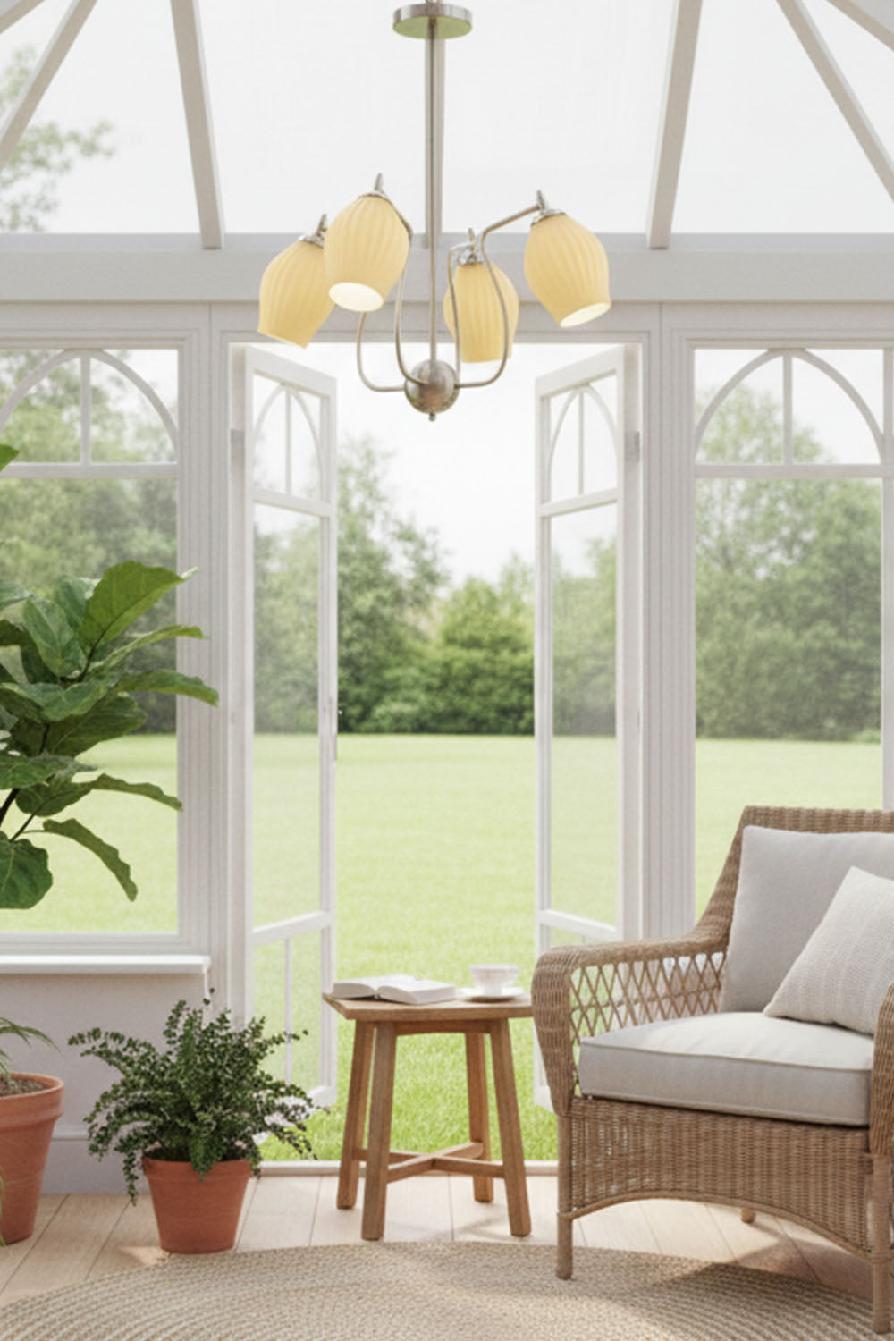 Blooming Petal  Glass Chandelier
