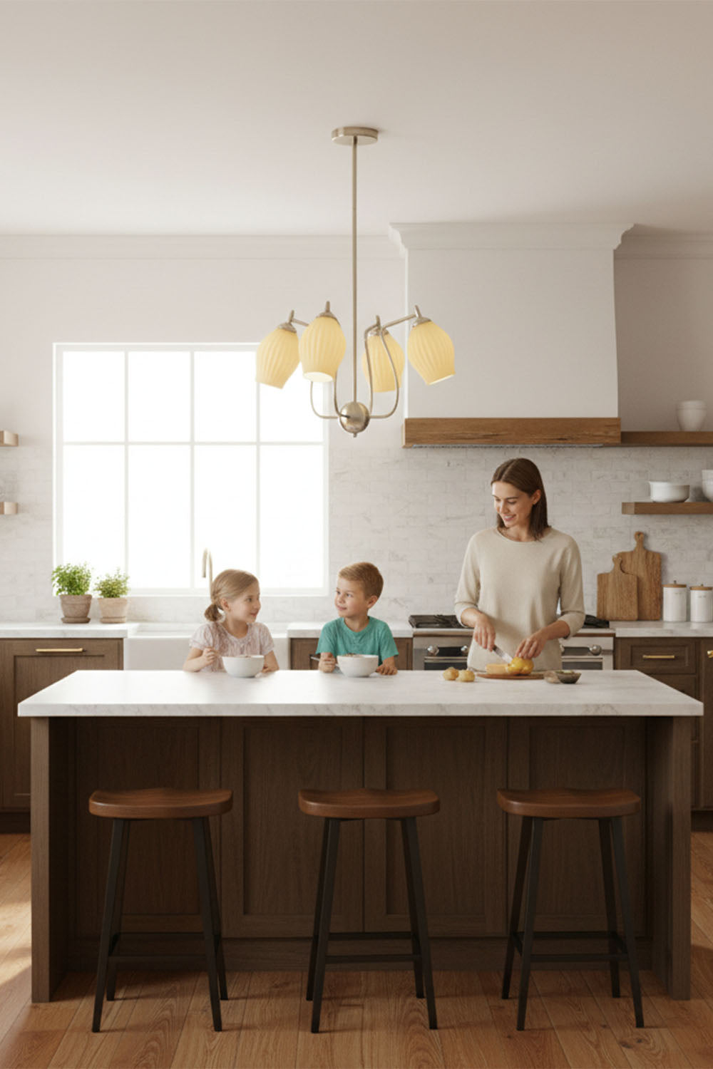Blooming Petal  Glass Chandelier
