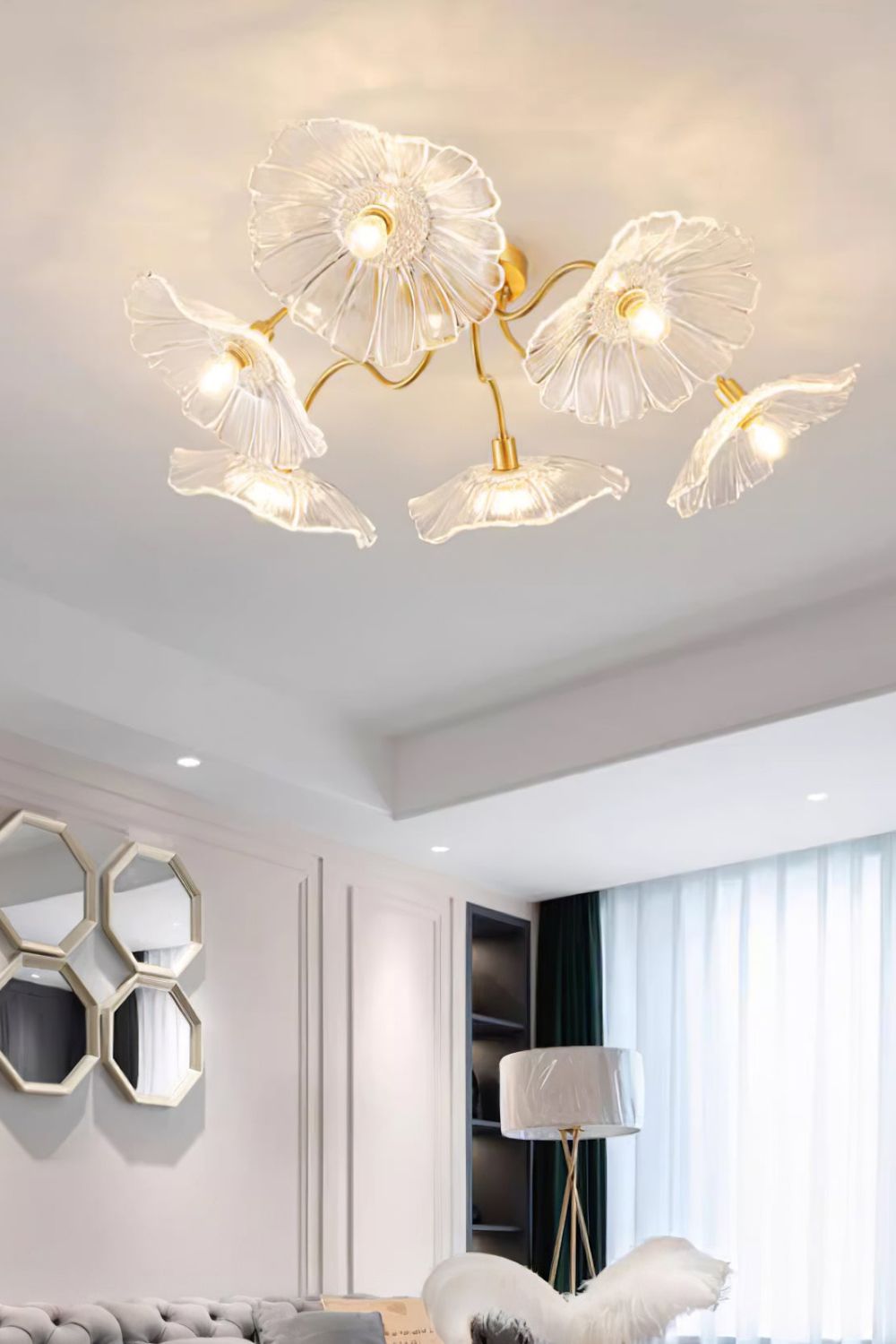 Blossom Petal Glass Ceiling Lamp