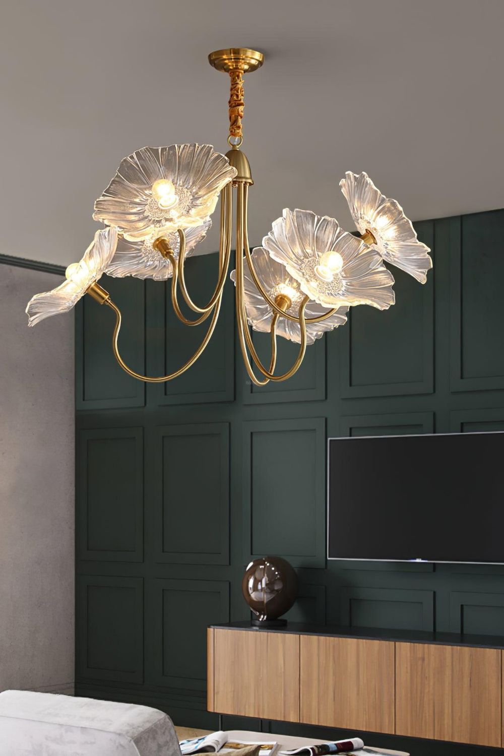 Blossom Petal Glass Chandelier