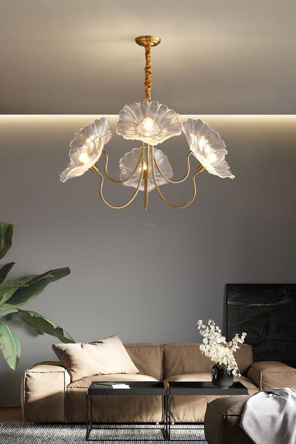 Blossom Petal Glass Chandelier