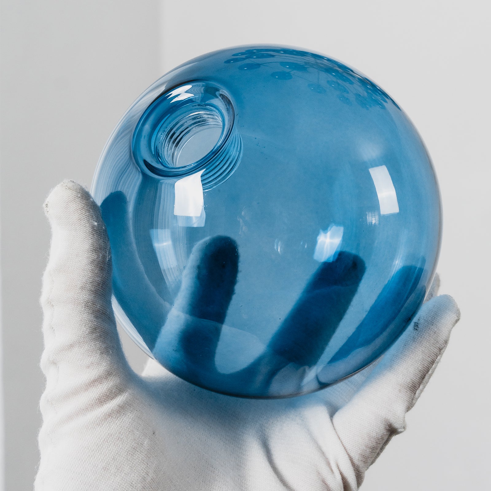 Hand-Blown Aquamarine Orbs